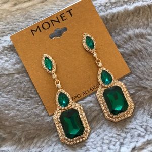 NWT MONET Emerald Earrings
